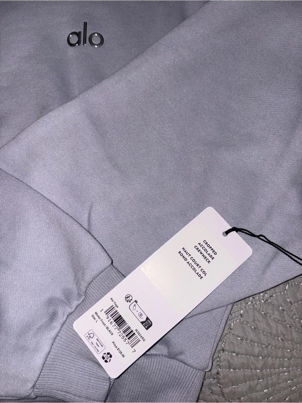 Alo Women’s Cropped Crewneck Sweatshirt - Winter Grey